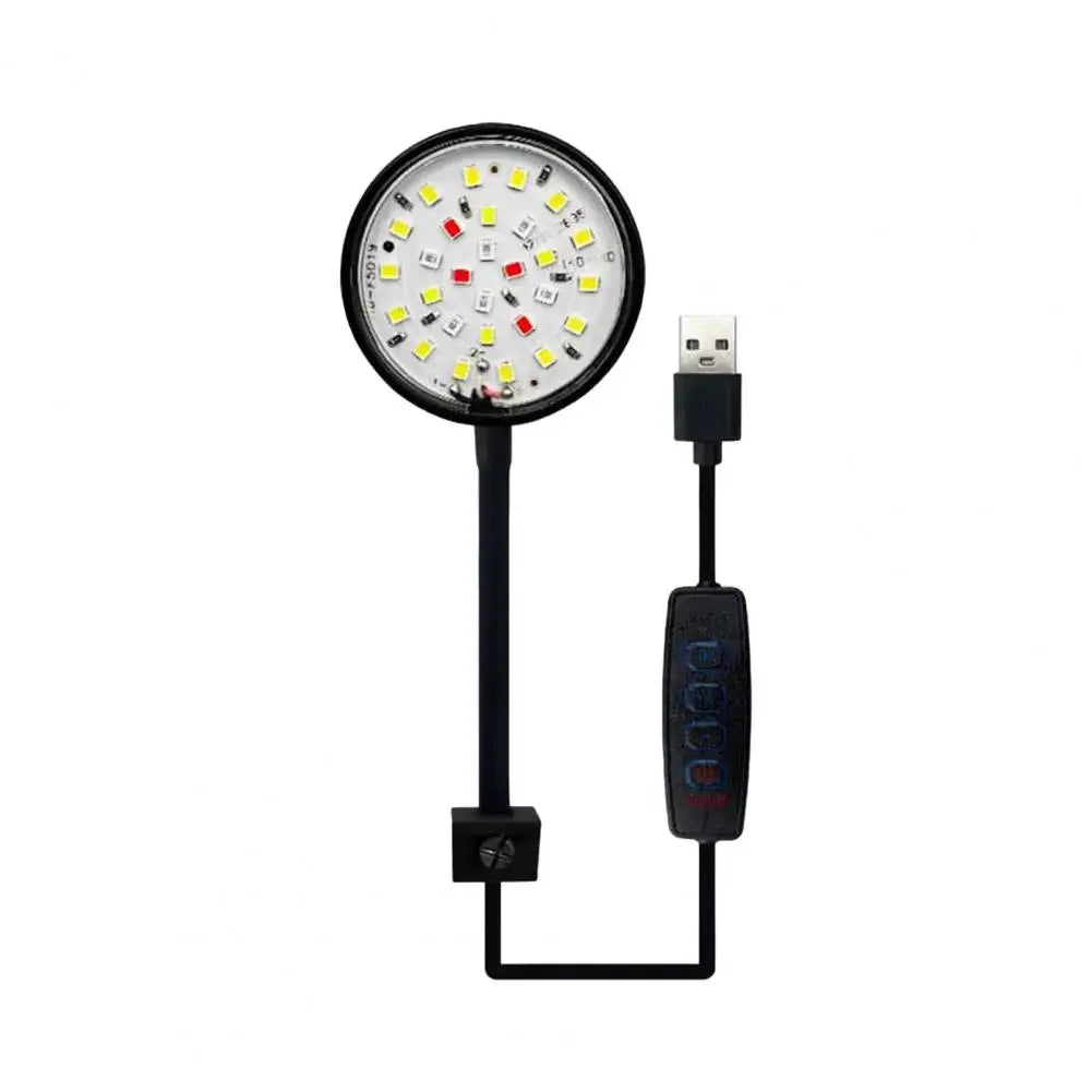 5W/7W Fish Tank Clip Lamp,USB Power LED Full Spectrum,Waterproof Algae Lighting 360-degree Tank Light for Turtle Fish Tanks