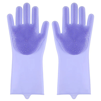 Pet Grooming Cleaning Gloves Dog Cat Bathing Shampoo Glove Scrubber Magic Dishwashing Cleanner Sponge Silicon Hair Removal Glove