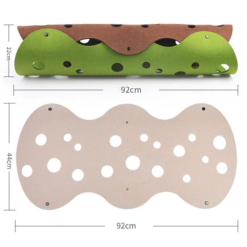 Splicing Cat Toy Felt Pom Nest Deformable Kitten Tunnel Collapsible Tube House Tunnel Interactive Pet Pusscat Security Sense