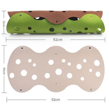 Splicing Cat Toy Felt Pom Nest Deformable Kitten Tunnel Collapsible Tube House Tunnel Interactive Pet Pusscat Security Sense