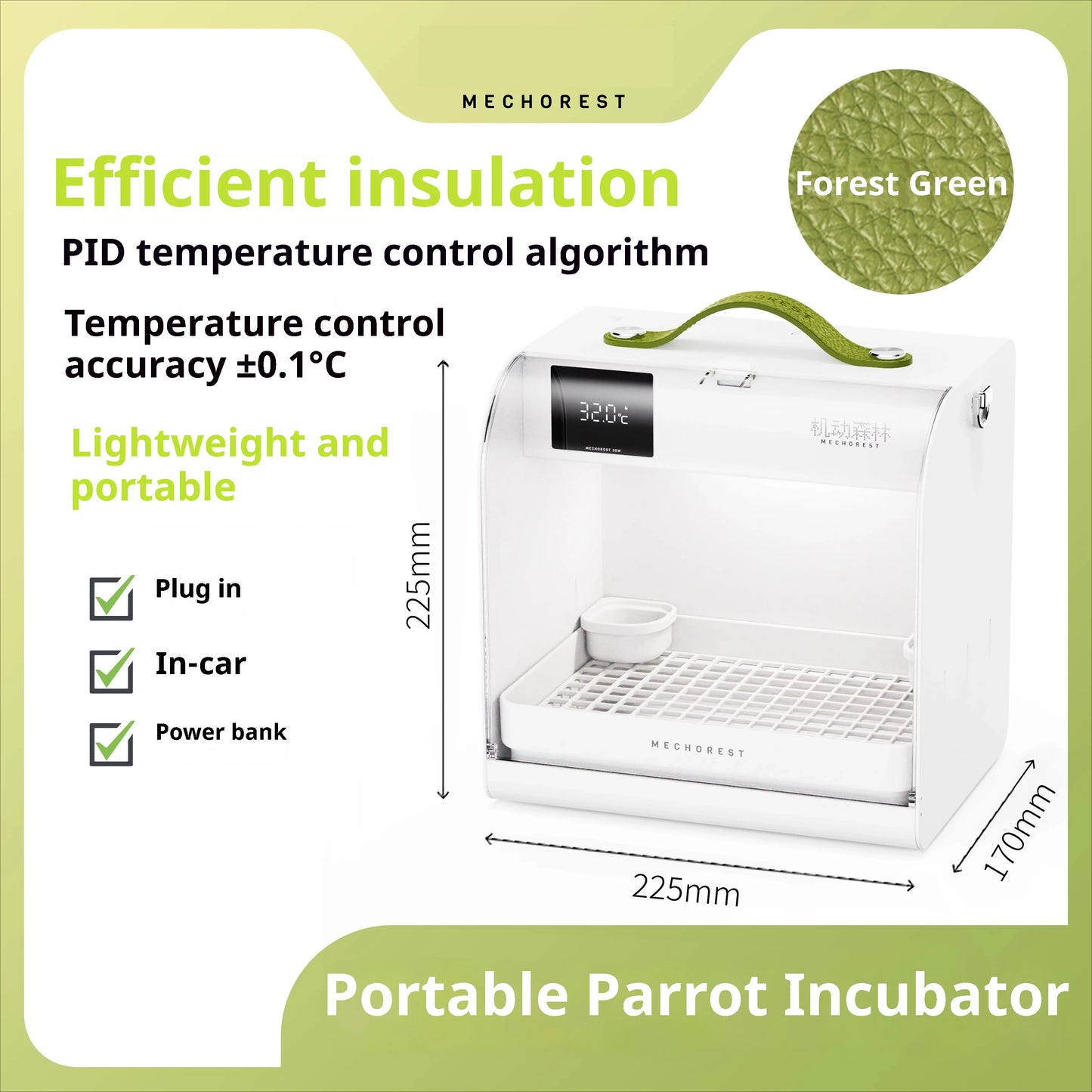 Bird Carrier Backpack Travel Cage Portable Pet Bird Brooder With Temperature Control Design Portable Birdcage for Small Birds