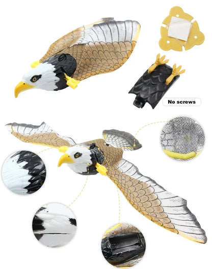 Simulation Bird Interactive Cat Toys Electric Hanging Eagle Flying Bird Cat Teasering Play Cat Stick Scratch Rope Toys