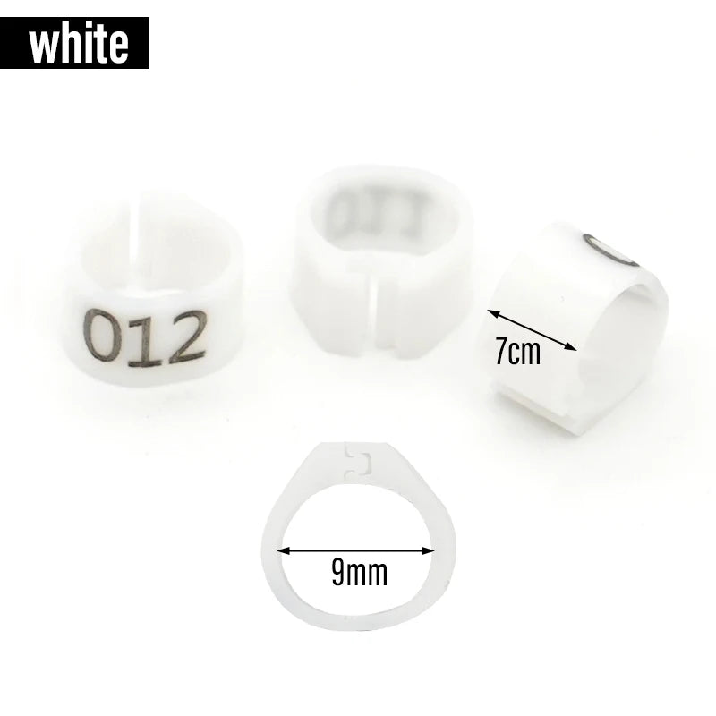 100Pcs New Pigeon Leg Rings Identify Dove Bands 9mm Plastic Parrot Clip Digital Foot Ring Pigeon Training Supply Bird Appliances