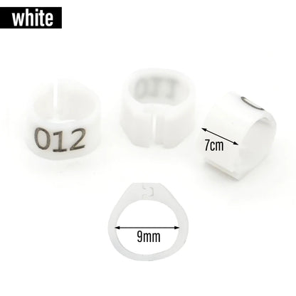 100Pcs New Pigeon Leg Rings Identify Dove Bands 9mm Plastic Parrot Clip Digital Foot Ring Pigeon Training Supply Bird Appliances