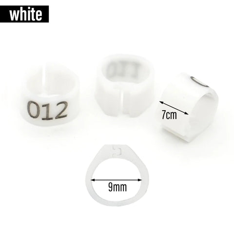 100Pcs New Pigeon Leg Rings Identify Dove Bands 9mm Plastic Parrot Clip Digital Foot Ring Pigeon Training Supply Bird Appliances