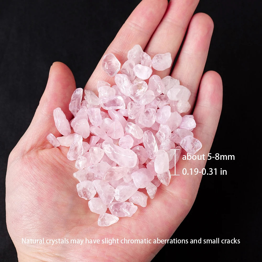 100g/bag Natural Stones Rose Quartz Material Crystal Gravel Stone Chips Ore Minerals Reiki Specimen Gemstones Aquarium Decor
