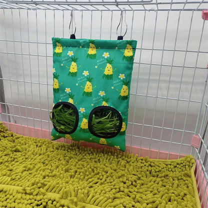 Rabbit Hay Feeder Small Animal Hanging Hay Bag for Bunny Guinea Pigs Chinchilla Feeder Food Dispensers Bag Pet Feeding Bag