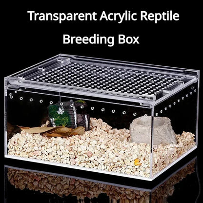Reptile Habitat Acrylic Breeding Box Transparent Acrylic Leak-proof Cage Spider Lizard Snake Scorpion Habitat Insect Feeding Box