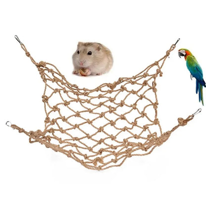 Parrot Hamster rabbit Climbing Net Bird Toy Swing Rope ladder Net Bird Stand Net Hammock With Hook Bird Hanging Climbing Chewing