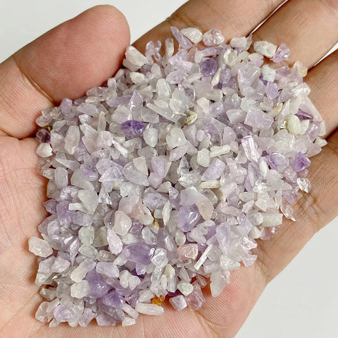 Natural Stone Gravel Crystal Chips 3-5mm Irregular Amethysts Quartz Reiki Healing Tumbled Stone for DIY Fish Tank Bonsai Decor