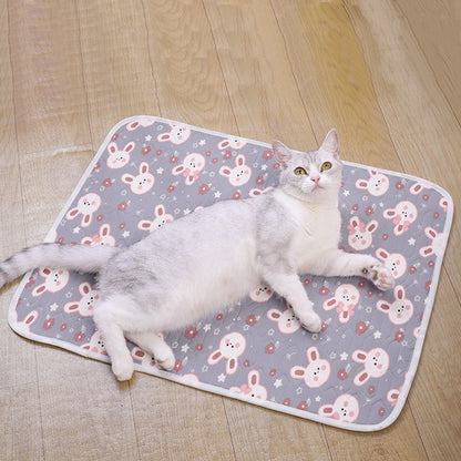 Pet Mat Cartoon Pattern Dog Bed for Large Dog Mat Summer Cooling Cat Bed Soft Breathable Puppy Mat for Dogs Accessories Cat Mat