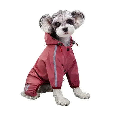 Pet raincoat, reflective waterproof pet clothing, Chihuahua Maltese raincoat, small and medium-sized dog jumpsuit, raincoat dog
