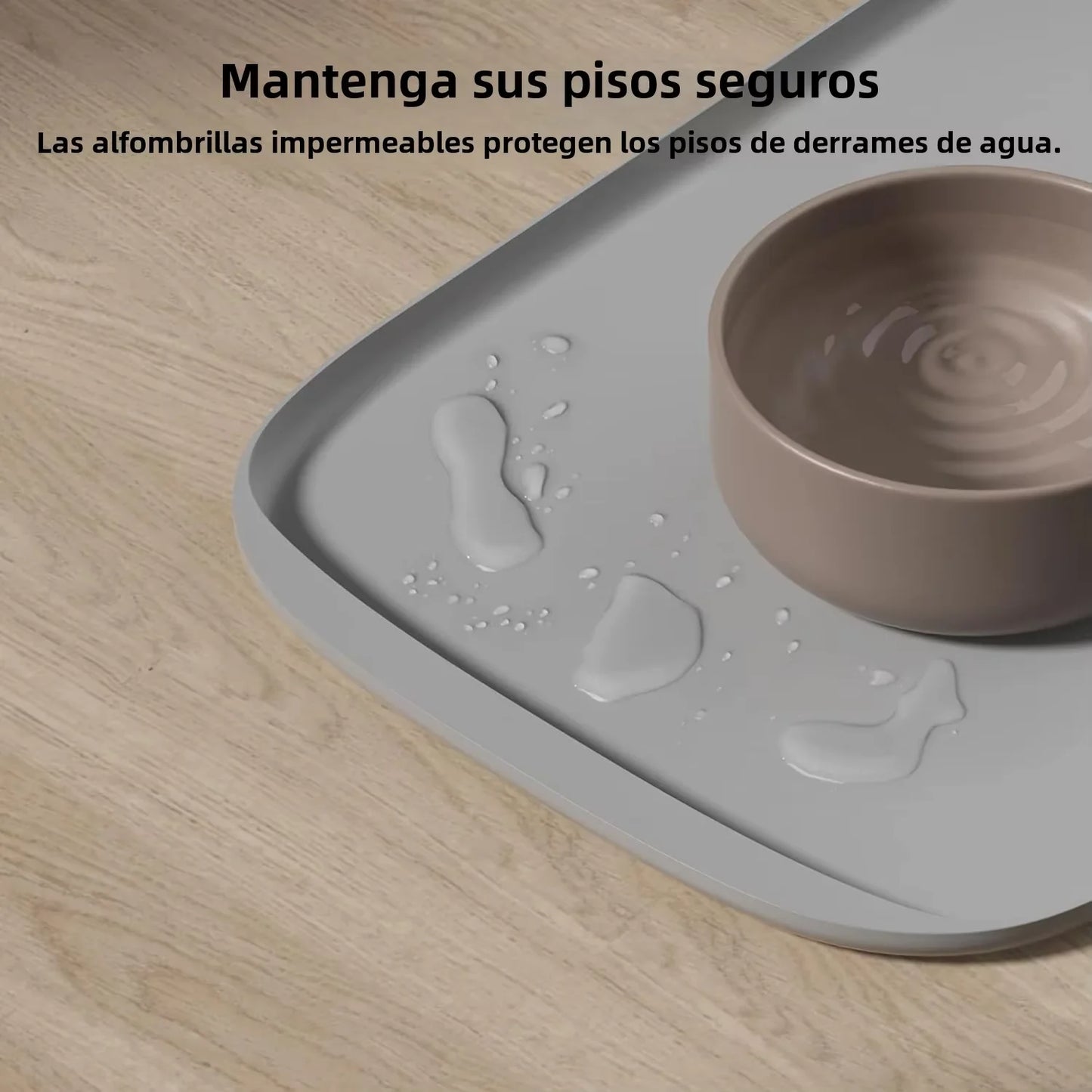 Silicone Pet Feeding Mat, Anti Slip Cat/Dog Food Tray With Raised Edges, Automatic Feeder And Water Dispenser Feeding Mat