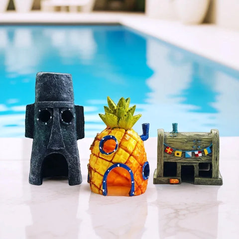 Aquarium Decoration Landscaping Accessories Fish Tank Aquarium Decoration Cartoon Character Pineapple house decoration