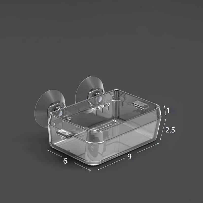 CAWAYI KENNEL Pet Reptile Transparent Feeder Anti-escape Food Bowl Worm Live Container With Strong Suction Cups Pet Supplies