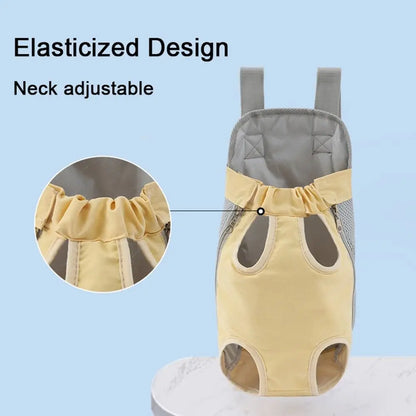 Mesh Cat Dog Carrier Bag Front Leg Out Hands-Free Cat Front Backpack Adjustable Breathable Pet Dog Backpack for Small Dog Cats