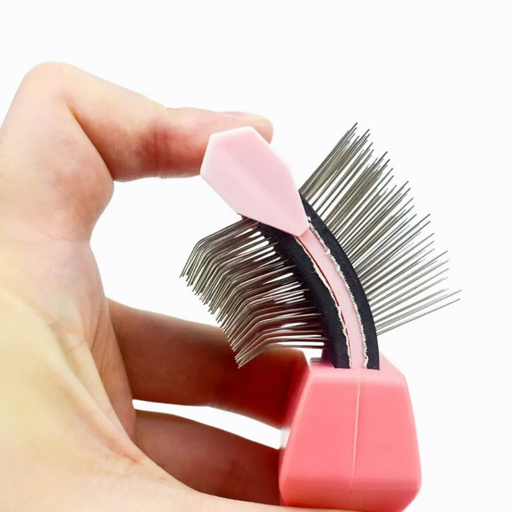 Stainless Steel Pet Hair Brush Double Sided Non-slip Grip Pet Fur Bristle Brush Pet Grooming Pet Hair Detangling Comb Cats