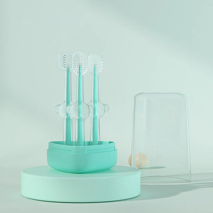 3pcs/set Pet Toothbrush Purple Cat Silica Gel Brush Clear Up Bad Breath Tartar Teeth Care Dog Cat Cleaning Mouth Dogs Supplies