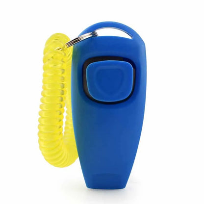 2 In 1 Pet Clicker Dog Training Whistle Answer Card Pet Dog Trainer Assistive Guide With Key Ring Dog Pet Cat Pet Supplies