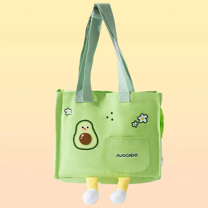 Going out pet walking doll funny canvas bag breathable cat bag dog crossbody bag cat going out bag is suitable for spring