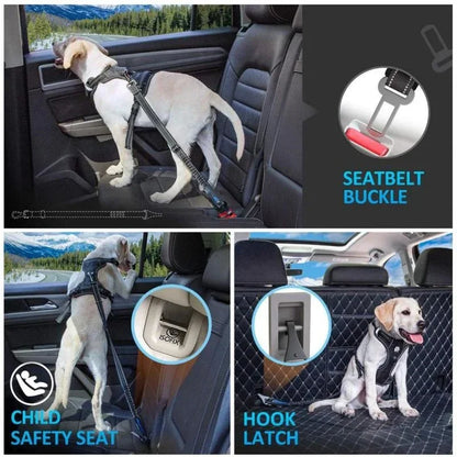 Adjustable Pet Seat Belt, 3-in-1, Safety Leash, Vehicle Belts, Reflective Nylon Rope, Harness Dog Accessories, Cat Car Accessory