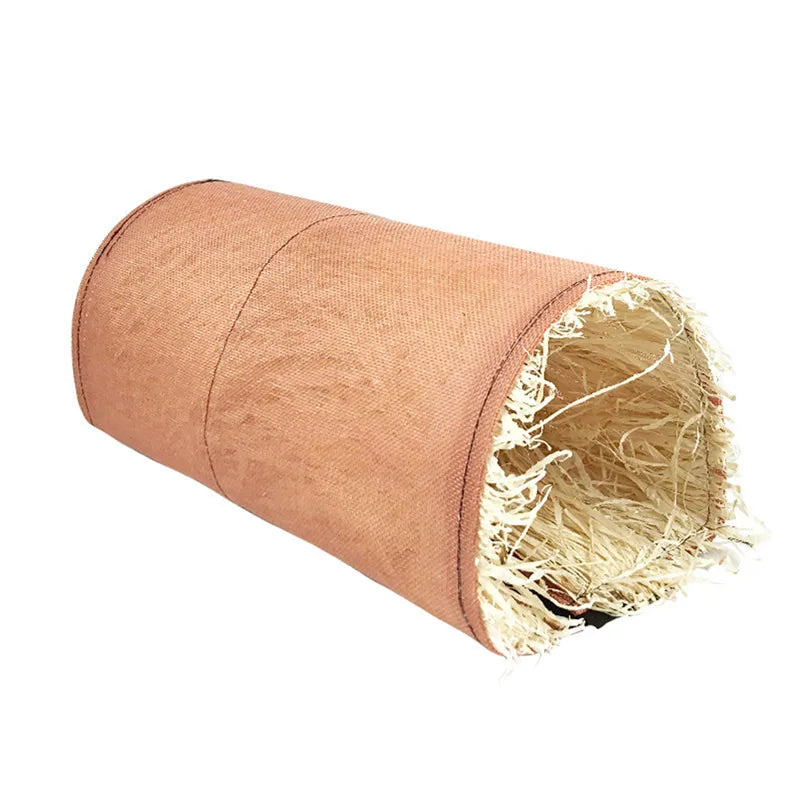 Rabbit Hideaway Toy Grass Straw Bunny Toy Tunnel Hamster Accessories for Guineapig Chinchilla Ferret Rats Rodent Animal Pet Cage