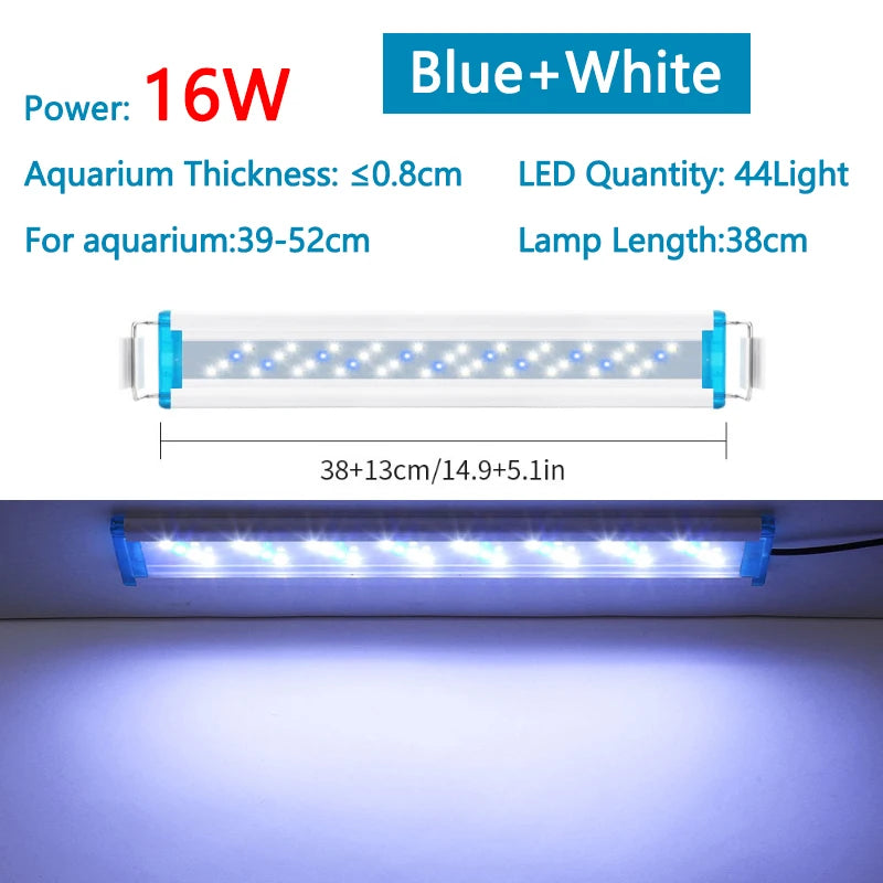 Extensible Waterproof Clip on Lamp For Fish Tank Super Slim Fish Tank Aquatic Plant Grow Aquarium LED Light 18-58cm