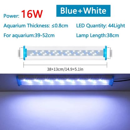 Extensible Waterproof Clip on Lamp For Fish Tank Super Slim Fish Tank Aquatic Plant Grow Aquarium LED Light 18-58cm