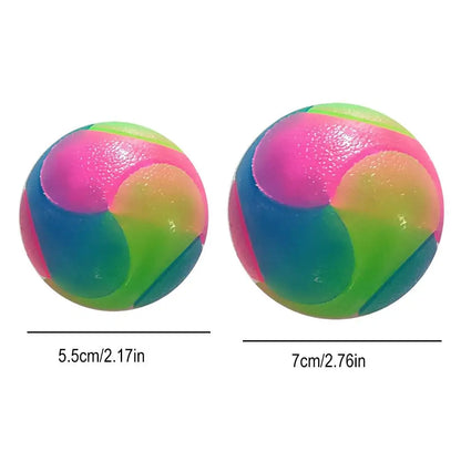 Pet Light Up Toy Ball Glowing LED Puppy Flashing Elastic Ball Toy Color Light TPR Ball Interactive Toys For Small pet