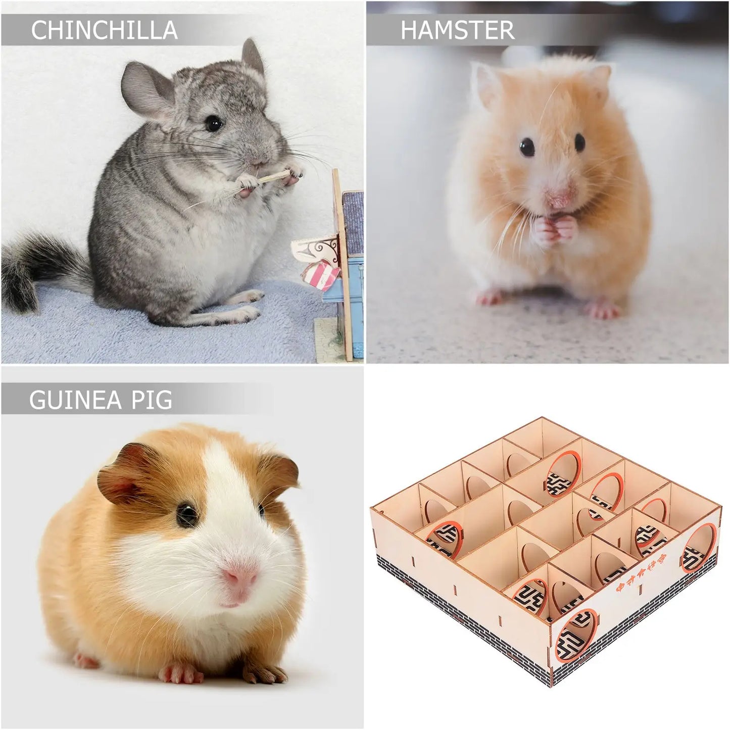1pc Wooden Hamster Maze Tunnel Toy Small Pet Maze Hamster Maze House Pet Dog Mice Puzzle Toy Small Animal Sports Activity Toy