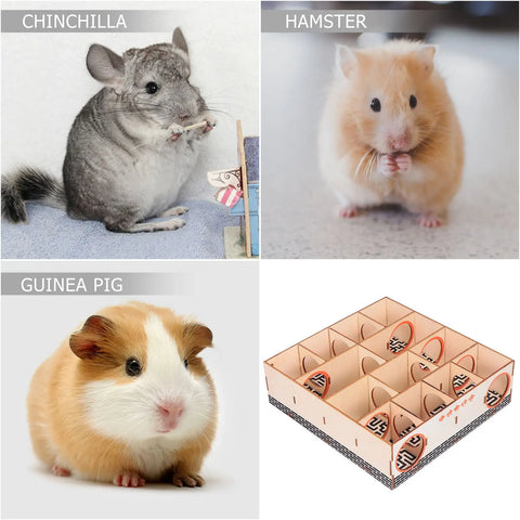 1pc Wooden Hamster Maze Tunnel Toy Small Pet Maze Hamster Maze House Pet Dog Mice Puzzle Toy Small Animal Sports Activity Toy