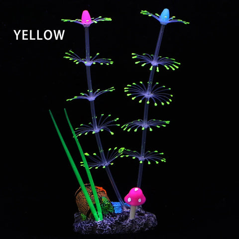 Simulation Aquatic Plants Fluorescent Silicone Water Grass Fish Tank Landscape Aquarium Decoration Coral Landscaping Home Decor