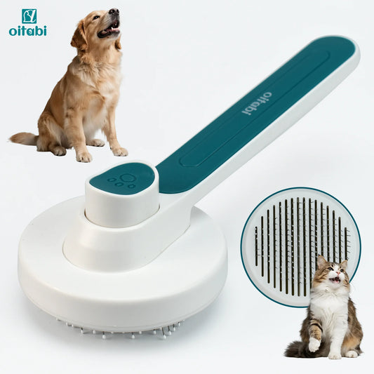 Oitabi Self Cleaning Brush for Dogs and Cats, Pet Hair Brush for Shedding Long & Short Hair, Easy Clean Retractable Hair Removal