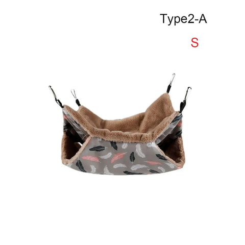 Hammock For Rats Double Thick Plush Warm Bed For Hamster House Nest Sleeping Bag Hanging Tree Beds Pet Rat Squirrel Hamster Nest