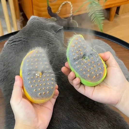 Steamy Dog Brush Electric Spray Cat Hair Brush 3 In1 Dog Steamer Brush for Massage Pet Grooming Removing Tangled and Loose Hair