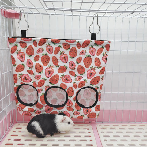 Rabbit Hay Feeder Small Animal Hanging Hay Bag for Bunny Guinea Pigs Chinchilla Feeder Food Dispensers Bag Pet Feeding Bag