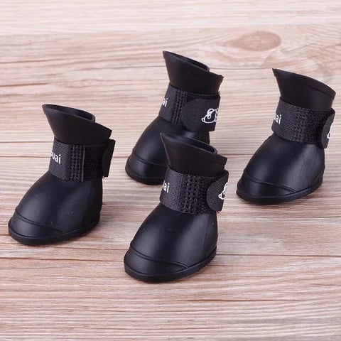 4PCS/SET Dog Boots for Small Dogs  Summer Pet Dog Shoes Waterproof Pet Rain Shoes for Dog Puppy Rubber Boots Durable Shoes