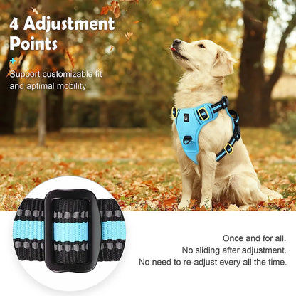 Soft Padded No-Pull Dog Harness with Easy-Grip Handle and Adjustable Straps for Sizes