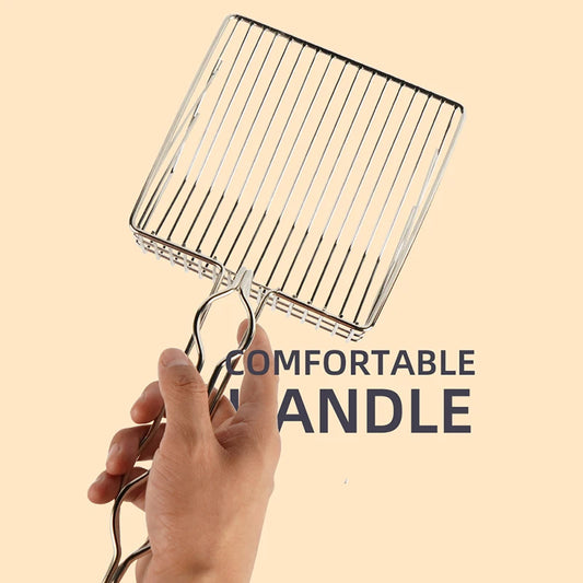 Pet Dung Shovel Stainless Steel Cat Litter Shovel Pet Cleaning Tool Cat Litter Spoon Stainless Steel Durable Handle