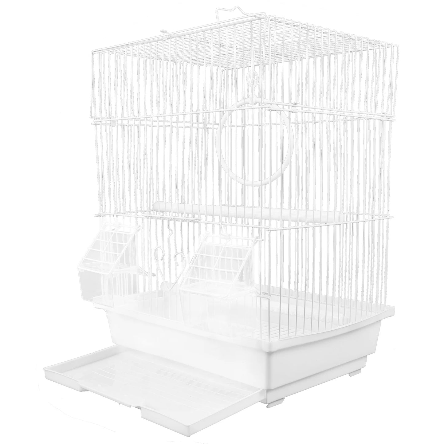 Iron Birdcage White Portable Wire Parrot Cage For Outing Pet Bird Cage Breathing Space Bird Cages Nests Pet Products