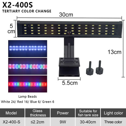 LED Aquarium European Standard 220V Fish Tank Light Ultra-thin Plant Growth Clip Light Aquarium Light Lighting 5W/7W/9W/12W