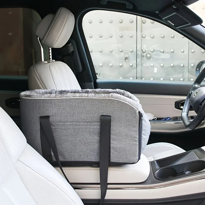 Portable Pet Car Seat with Detachable Armrest Pillow Lift Seat Safety Buckle and Central Control for Medium Small Dogs and Cats