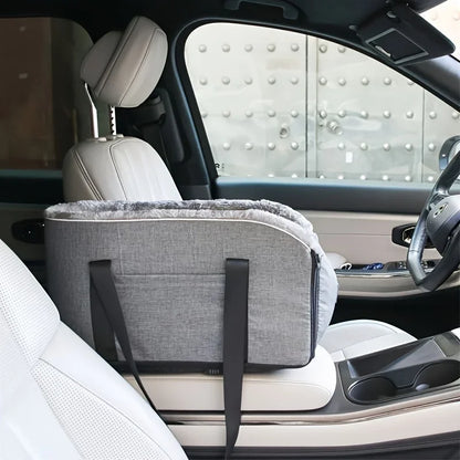 Portable Pet Car Seat with Detachable Armrest Pillow Lift Seat Safety Buckle and Central Control for Medium Small Dogs and Cats