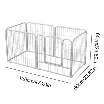6 Panels Heavy Duty Dog Puppy Exercise Fence Playpen Foldable Exercise Puppy Kennel Cage Metal Barrier for Dog Cat Rabbit Pet