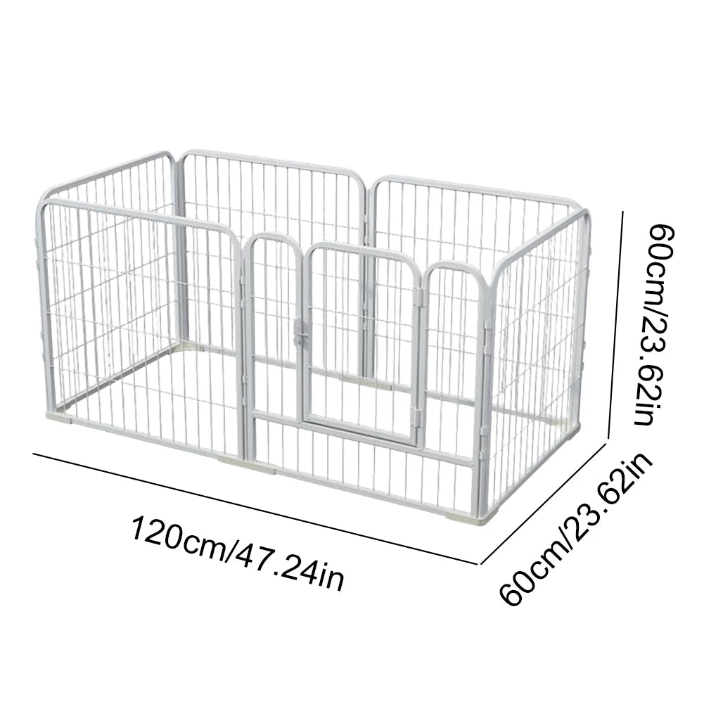 6 Panels Heavy Duty Dog Puppy Exercise Fence Playpen Foldable Exercise Puppy Kennel Cage Metal Barrier for Dog Cat Rabbit Pet