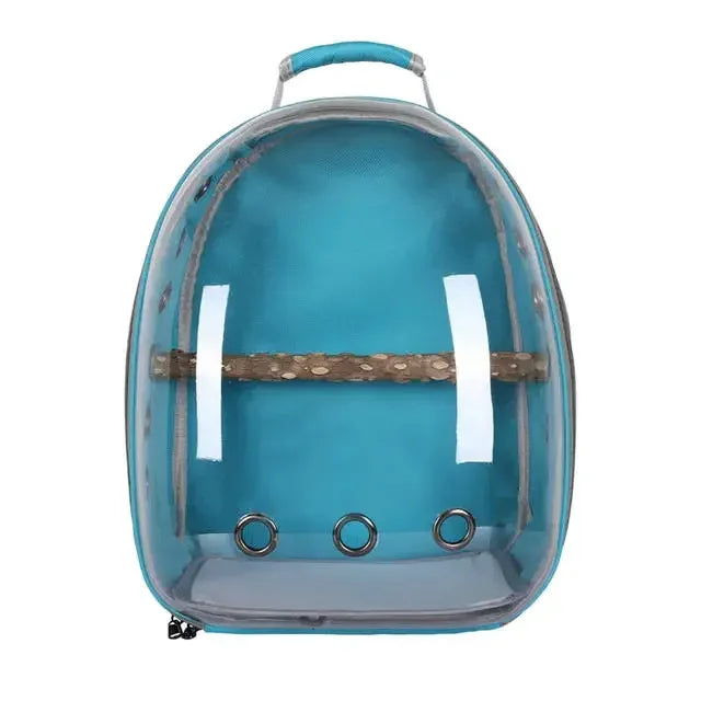 Adjustable Bird Carrier Backpack Travel Parrot Bag Cage Portable Breathable Birdcage with Wooden Stick Stand Outdoor Pet Bag