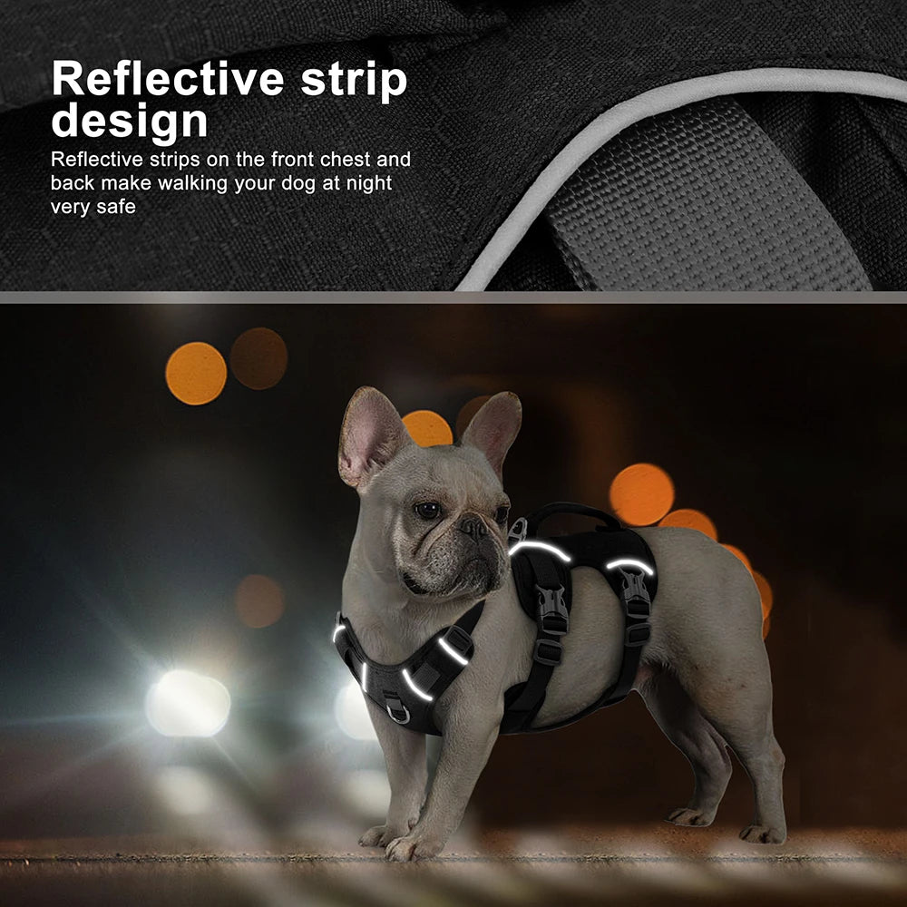 Nylon Pet Dog Harness Reflective Dog Harnesses Durable Vest With Handle Adjustable for Small Medium Large Dogs Bulldog Walking