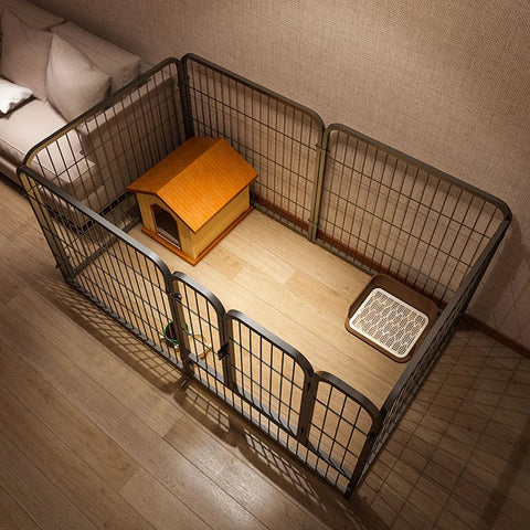6 Panels Heavy Duty Dog Puppy Exercise Fence Playpen Foldable Exercise Puppy Kennel Cage Metal Barrier for Dog Cat Rabbit Pet