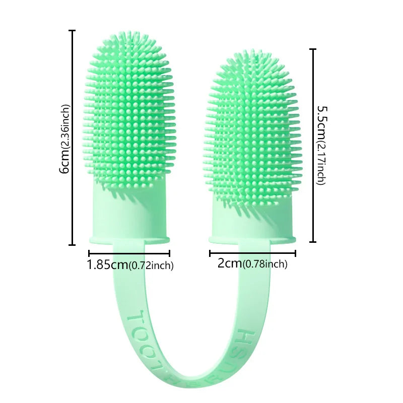 Pet Two-finger Toothbrush Dog Cat Pet Super Soft Teeth Clean Breath Care Tooth Brush Clean Tool Dog Cat Toothbrush Accessories