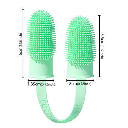 Pet Two-finger Toothbrush Dog Cat Pet Super Soft Teeth Clean Breath Care Tooth Brush Clean Tool Dog Cat Toothbrush Accessories